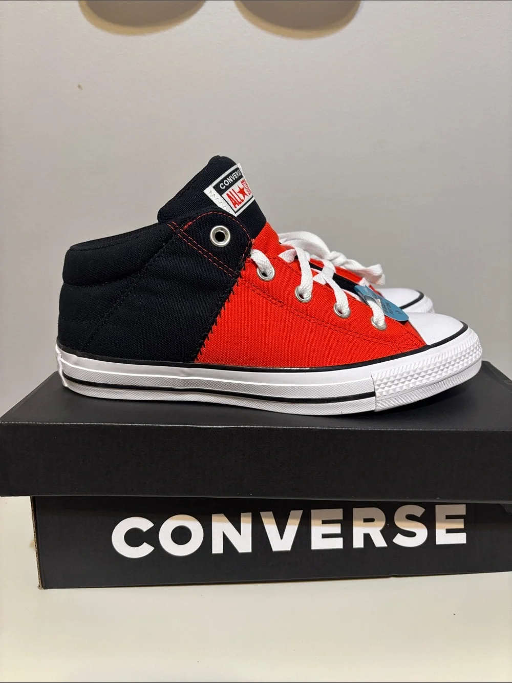 Converse High Top Sneakers in Red and Black